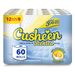 Cusheen Toilet Roll Bulk Buy – Pack of 5 x 12 (x 60 in total) Quilted White 3 Ply Lemon Fragrance Toilet Rolls
