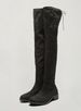 Save 70% - Miss Selfridge Womens Wide Fit Olivia Black Knee High Boots Low Block Heel Shoes