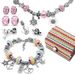 Save £1.00 - Jewellery Making Kit for Girls, Bracelet Making Kits with Charms Pendants Rainbow Silver Plated Beads Chains for Jewellery Making, Arts and Crafts Sets for Kids Friendship Age 8-12