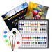 ATMOKO Acrylic Paint Set, Paint Set with 24 Paint Tubs, 3 Paintbrushes, 1 Palette, 1 Canvas,Perfect for Canvas, Wood, Ceramic, Fabric etc, Good Blending & Rich Pigments for Beginner Or Professional
