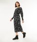 Save 57% - Black Zebra Print Long Puff Sleeve Midi Dress