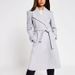 Save 53% - Grey puff sleeve belted robe coat