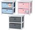 HALF PRICE! Children's Wooden 2 Drawers Toy Box Storage Unit Grey Pink Blue Fabric