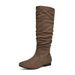 DREAM PAIRS Women's BLVD Flat Knee High Boots (Wide-Calf Available)