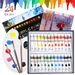 Ucradle Acrylic Paint Set, 24 Colour Acrylic Paint Acrylic Paint Brushes Set, Come With 3 Painting Brushes, 1 Paint Tray, 1 Painting Canvas Acrylic, Xmas Gift For Beginners, Kids, Adults, Artists