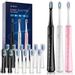 ATMOKO 3 Sonic Toothbrush, Electric Toothbrushes Adults Clean Teeth Like a Dentist Rechargeable with 40000VPM, 4 Hr Charge Last 30 Days and Whitening Sonic Toothbrush 3 Modes, 12 Brush Heads