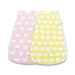 TinyToes Baby Sleeeping Bag Girl Pack of 2 Wrap Newborn Blanket 0-6 Months 100% Organic Cotton (Pink)