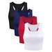 Smilvy Women's 4 Pieces Crop Impact Tank Tops Sleeveless Blouse for Sport Daily Wear Tops