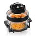 Save £10.04 - Tower T14001 Health Halogen Low Fat Air Fryer with Removable Glass Bowl, Extender Ring, Recipe Book, 1300W, 17 Litre, Black