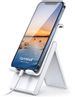 Save £2.00 - Lamicall Foldable Phone Stand - Adjustable Phone Holder Desk Stand, Dock, Cradle Compatible with iPhone 12 Mini, 12 Pro Max, 11 Pro Xs Max XR X 8 7 6S Plus, Samsung S10 S9 S8, All 4-8" Phones - White