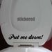 PUT ME DOWN FUNNY NOVELTY TOILET SEAT / BATHROOM VINYL STICKER / DECAL