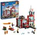 LEGO 60215 City Fire Fire Station Garage Building Set with Truck Toy, Water Scooter, Drone and 3 Firefighter Minifigures plus Light and Sound Brick, Fireman Toys for Kids