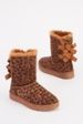 LEOPARD PRINT BOW DETAIL BOOTS
