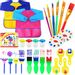 Save £2.55 - Hanmulee Kids Paint Brushes Sponge Kits, 26 Pcs Painting Brushes Drawing Tools Kits, Children Early DIY Learning Paint Sets For Kids Arts and Crafts for toddlers