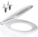 Save 33% - TOILET SEAT, Soft Close Quick Release Toilet Seat, White Urea-Formaldehyde Anti-Bacterial Material (SMART LOOK) WC Loo Seat with Oval Shape Lid - Dual Fixing Stainless Hinges - By MASS DYNAMIC