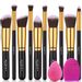 Save £1.00 - BEAKEY Make-up Brush Set Premium Synthetic Kabuki Foundation Face Powder Blush Eyeshadow Brushes Makeup Brush Kit with Blender Sponge and Brush Egg (10+2pcs,GOLD-BLACK)
