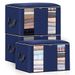 king do way Large Capacity Clothes Storage Bag Organizer with Zips,Carry Handles&Clear Window Thick Fabric Foldable Storage Anti-Mold Moistureproof Closet Storage Boxes for Comforters,Blankets,3 Pack