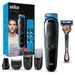 Save 42% - Braun 7-in-1 All-in-one Trimmer 3 MGK3245, Beard Trimmer for Men, Hair Clipper and Face Trimmer with Lifetime Sharp Blades and 5 Attachments, Black/Blue, UK Two Pin Plug