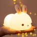 Save 21% - Led Nursery Baby Night Light, Portable Soft Silicone Bunny Night Light for Kids, Rechargeable Rainbow Color Nightlight, Night Light Baby Bedroom - Bunny