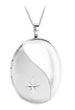 Save 25% - Tuscany Silver Sterling Silver Diamond Cut Etched Wave Satin Polished Oval Locket on Curb Chain 46cm/18"