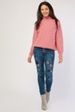 FLOWER APPLIQUE TRIM SKINNY JEANS