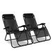 Bigzzia 2x Sunloungers, Folding Recliner Garden Chair leisure Beach Chair With headrest For Garden Outdoor Camping