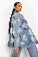 Bleach Wash Oversized Denim Jacket