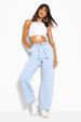 Denim Tie Belt Wide Leg Jean