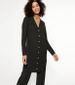 HALF PRICE! Black Ribbed Long Sleeve Cardigan Dress