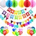HALF PRICE! Birthday Decorations Party Supplies for Boys and Girls, AceLife Happy Birthday Banner Flags, 6 Colorful Tissue Paper Pompom Balls, 18 Balloons, Heart Garland & Bunting for Kids and Adults