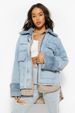 Denim Fur Collar Pocket Denim Jacket