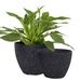 Save 24% - LA JOLIE MUSE Flower Pots Outdoor Garden Planters, Indoor Plant Pots with Drainage Holes, Speckled Black (19 +22cm)