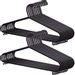 Save £0.80 - KING KARAN® STANDARD 25 x Coat Hangers Black Colour Strong Plastic Adult Clothes with Suit Trouser Bar and Lips