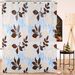 Essort Shower Curtain Waterproof Wet Room Shower Curtain Anti Mould Bath Curtain Durable Bathroom Curtain Poly Long with Anti Rust 12 Hooks Leaf Shower Curtain Rings 180x180cm/71x71 Blue Leaf